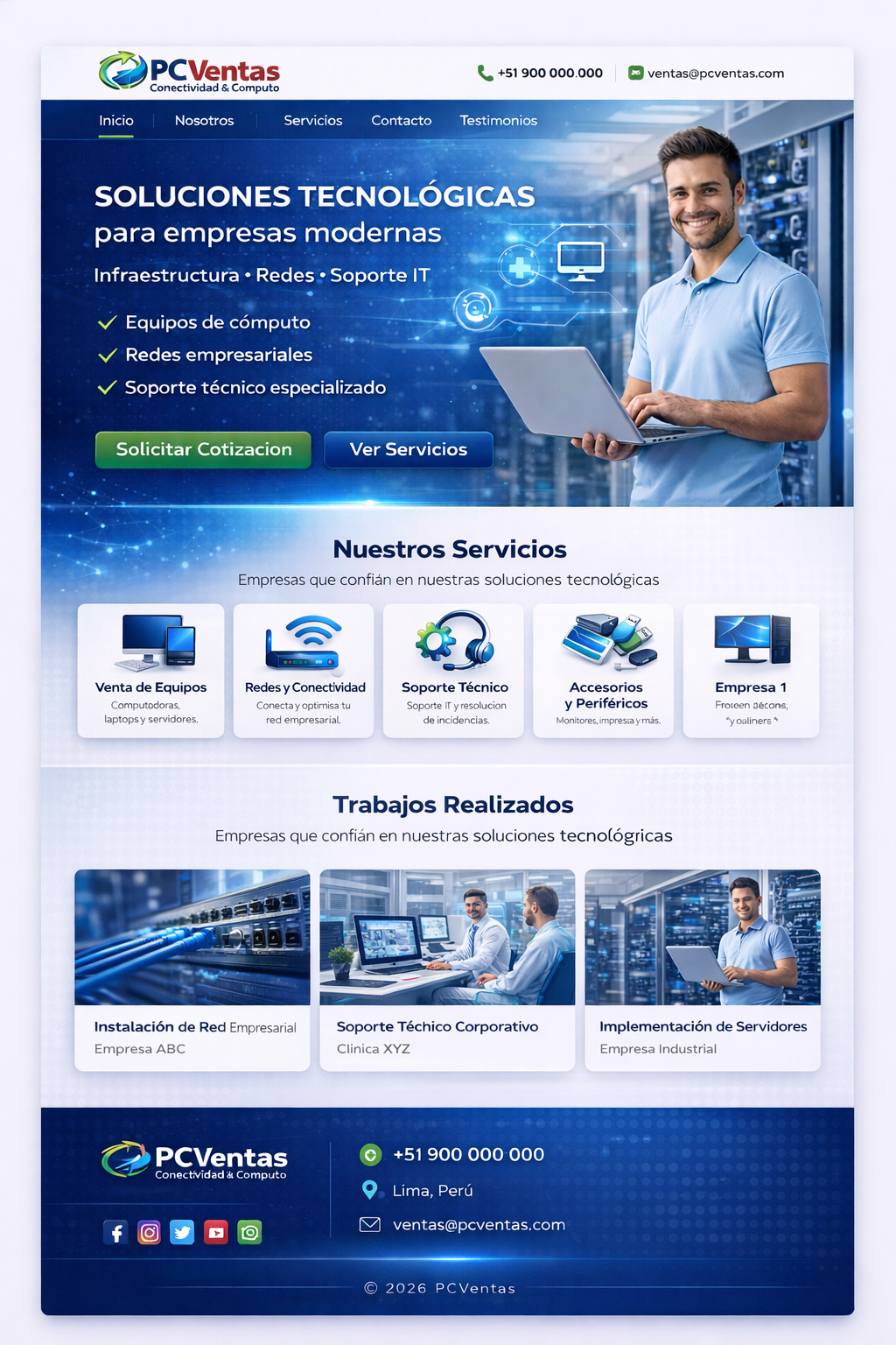 Vista previa del sitio PCVentas